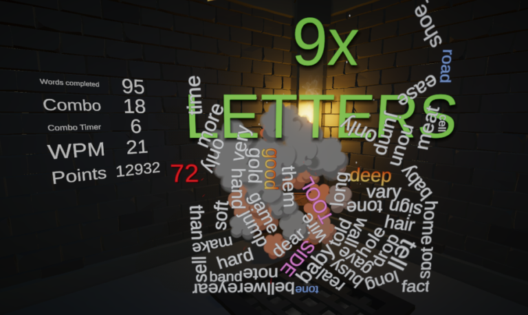 Prototype – What Type – a stylized physics based typing game